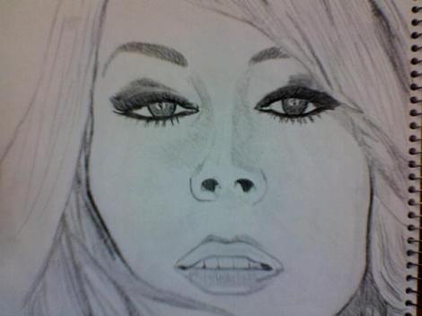Mariah, from the cover of Allure, pencil drawing by Riquee Blackman Jarmon